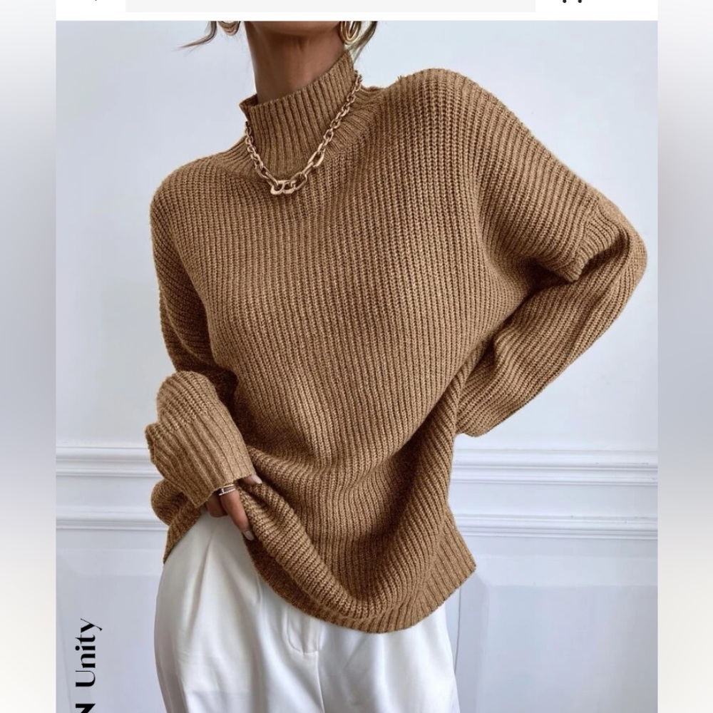 Brown shein knit sweater.